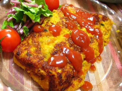 かぼちゃともちきびの卵焼き風.JPG