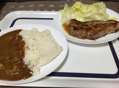 カレー＆ポークステーキ