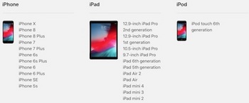 iOS12の対応デバイス一覧