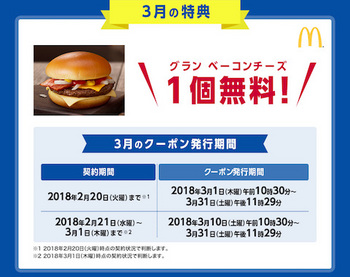 ドコモ「ハピチャン」の18年3月の特典