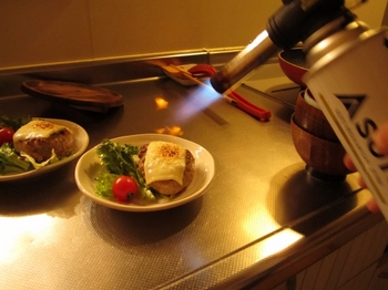 チーズ炙りハンバーグ作り