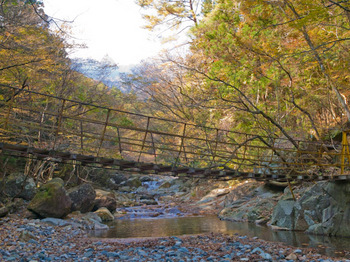 川上渓谷の吊り橋