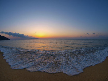 永田いなか浜の夕暮れ