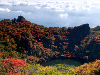 大船山御池の紅葉と雲海