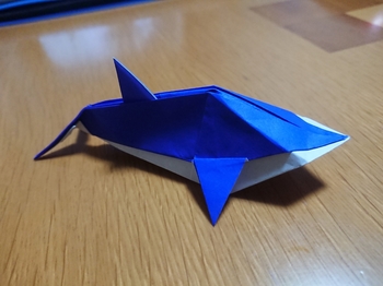 折り紙　イルカ