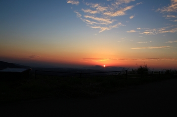 俵山バイパスからの夕陽