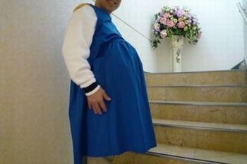 両親学級にて妊婦さん疑似体験