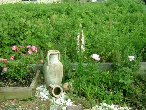 駐車場の花壇