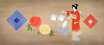 上村松園生誕140年Googleロゴ