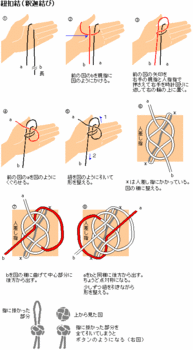 knots-釈迦結び（紐扣結）-Button knot-の結び方