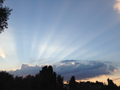 トスカーナの夏の夕暮れ雲