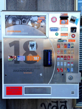 ドイツのタバコ自動販売機
