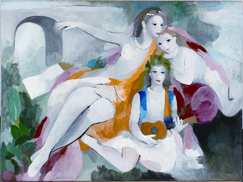 マリー・ローランサン「プリンセスたち」額付き - 絵画