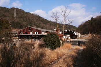 廃工場全景。けっこうボロボロ。