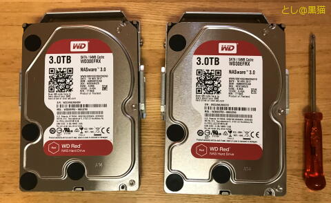 NAS RAID1 3TB 構築