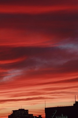 ２４日の夕景　北西の方角