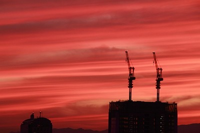 ２４日の夕景　西の方角