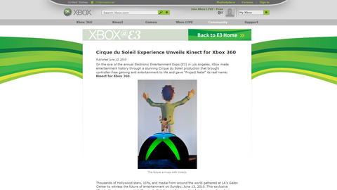 E3 2010 - Cirque du Soleil Experience Unveils Kinect for Xbox 360