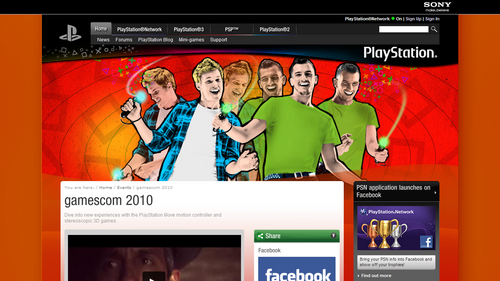 Official PlayStation website events: - gamescom 2010
