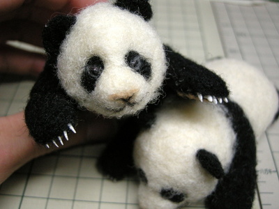 needle felting panda