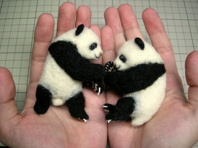 needle felted panda