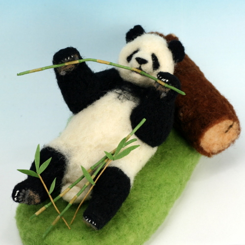 needle felted panda