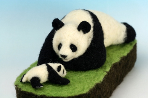 needle felted panda