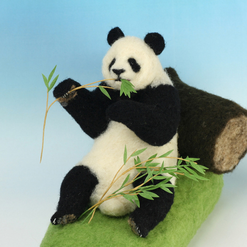 needle felted panda