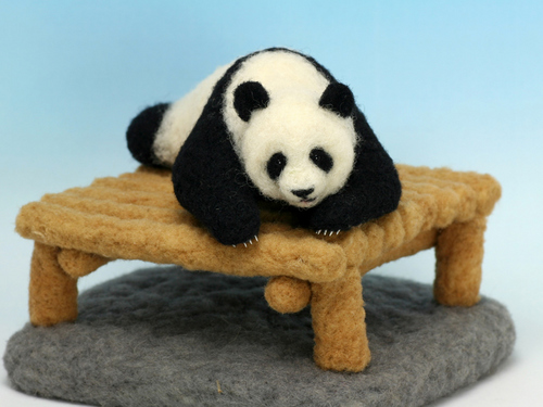 needle felted panda