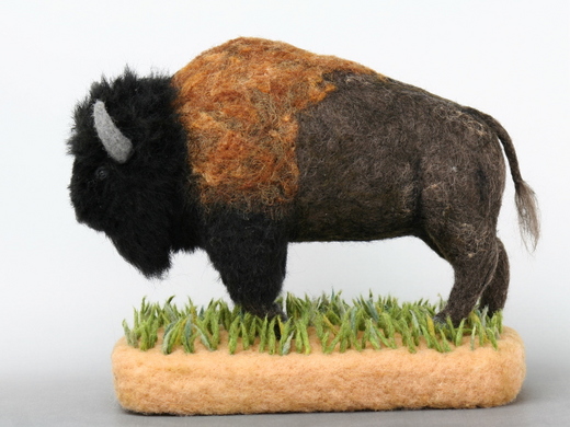 Needle felted American bison