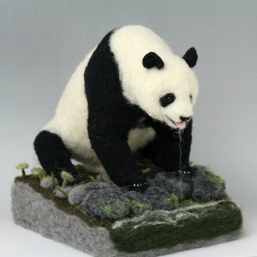 needle felted panda