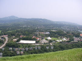 大室山山頂から見たシャボテン公園