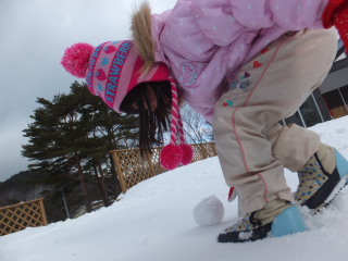 雪だるまを作るテラ美