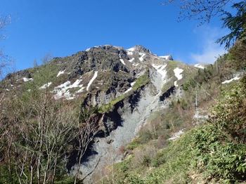 快晴の焼岳　右端に梯子が見えます