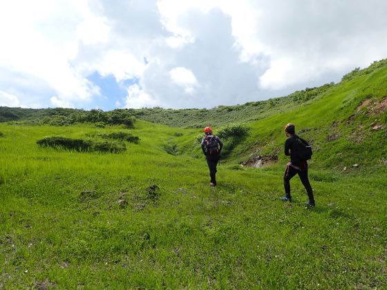 源流を詰めて笊森避難小屋近くまで