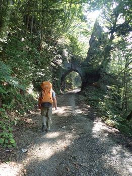 林道には手掘りのトンネルがいくつもある