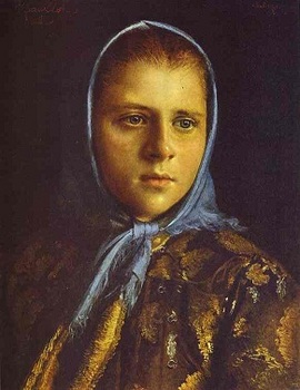 青いショールをまとったロシア娘◇Ivan Kramskoy 1837-1887