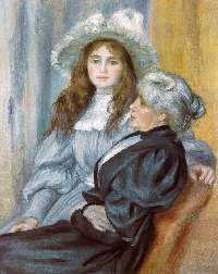 ルノワール《１８９４年のジュリーと母ベルト・モリゾ》